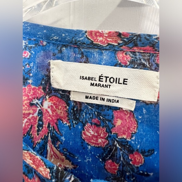 Isabel Etoile Marant Floral Print Snap Button Up Blouse Top Sz Fr 34 - Picture 9 of 13